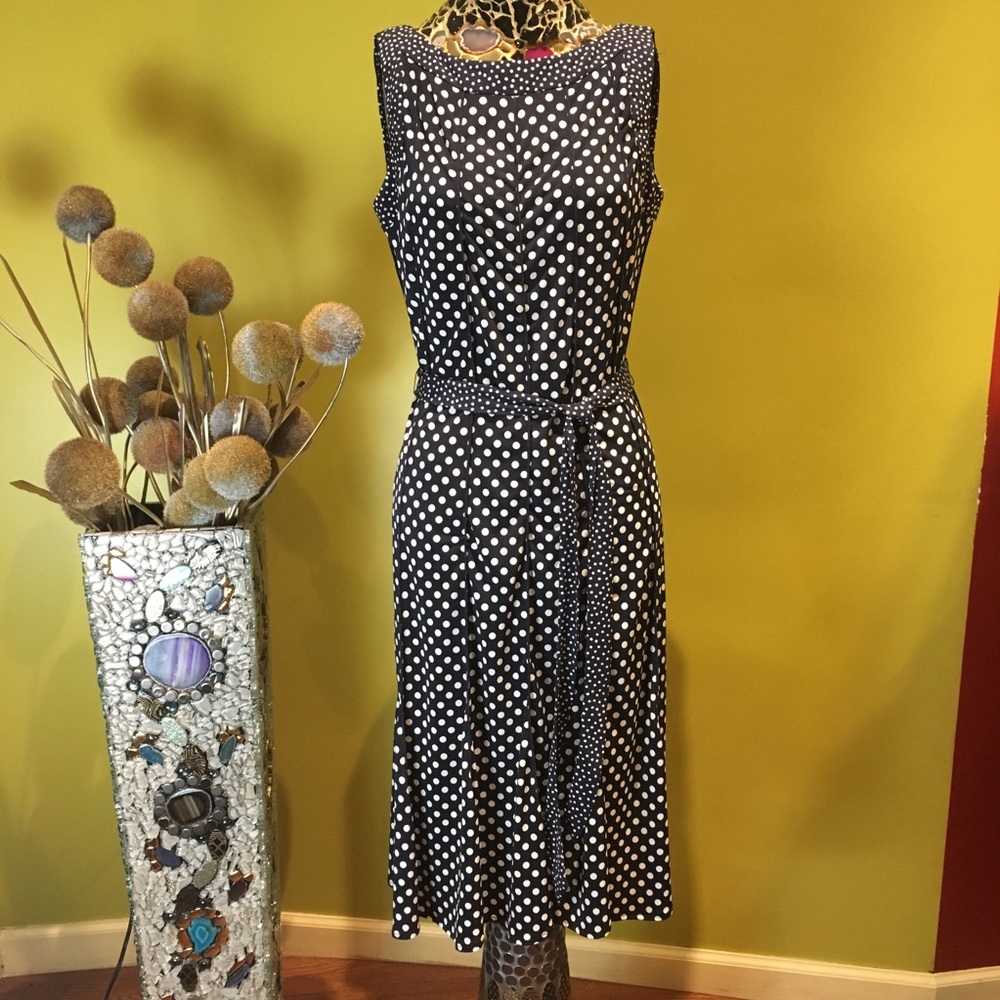 Sandra Darren Polka Dot Sheath Dress Size 10